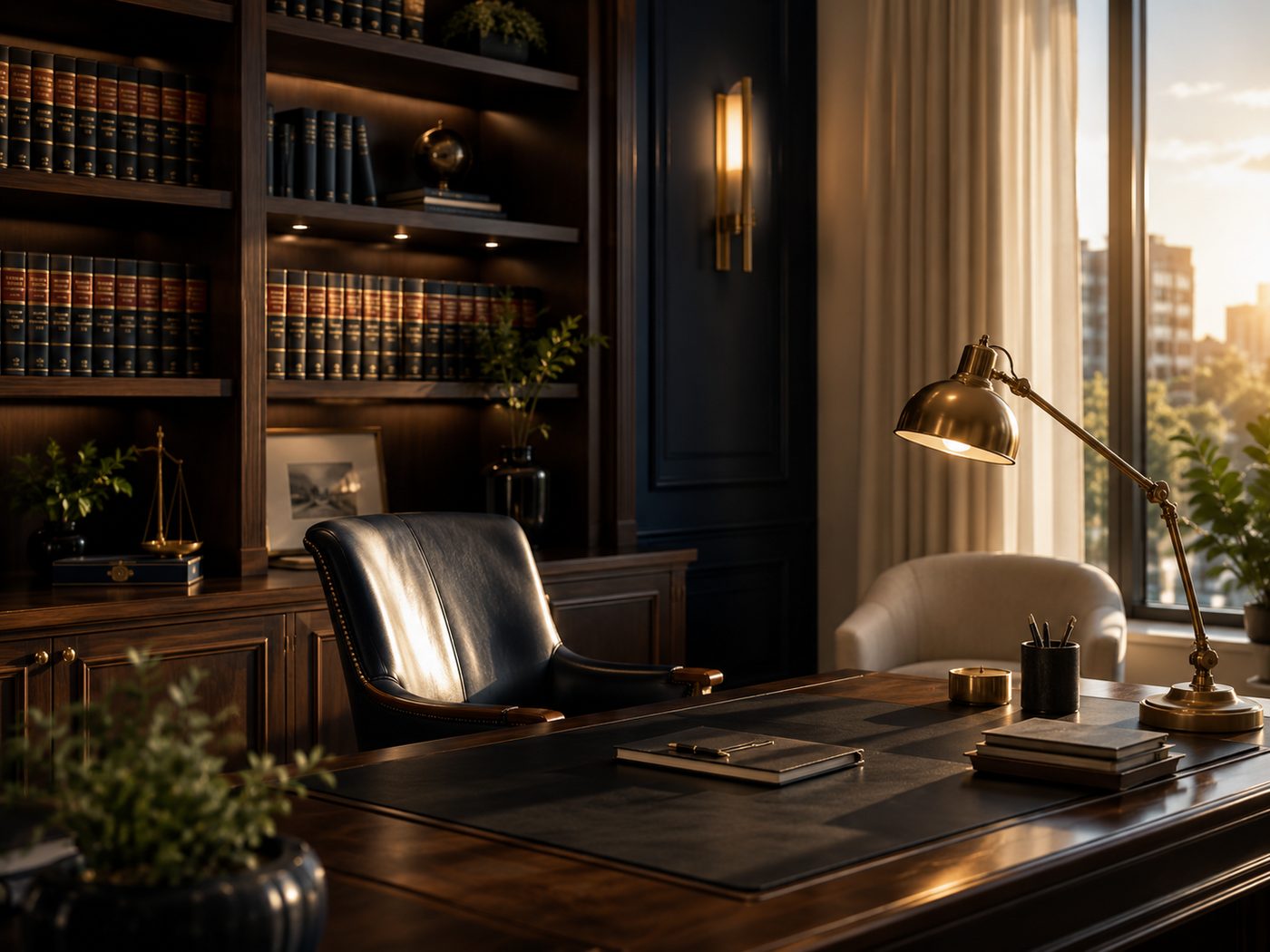 Interior of a sophisticated boutique law firm office